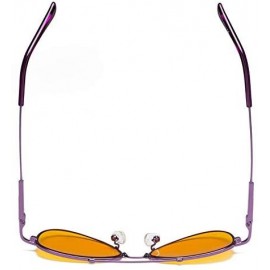 Aviator Anti Blue Light Glasses for Kids Computer Eyeglasses Pilot Style Memory Frame - Purple-s - CU18I0O5GKH $27.55