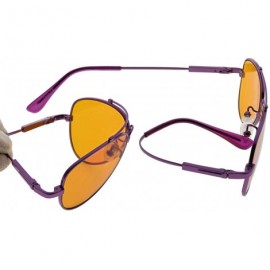 Aviator Anti Blue Light Glasses for Kids Computer Eyeglasses Pilot Style Memory Frame - Purple-s - CU18I0O5GKH $27.55