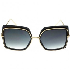 Butterfly Butterfly Oversize Fashion Sunglasses - UV Protection - Gold / Black - CX18O7O5NR8 $20.78