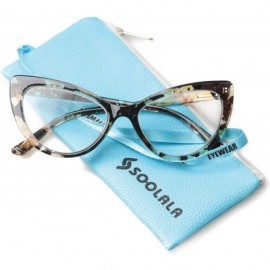 Oversized Womens Oversized Fashion Cat Eye Eyeglasses Frame Large Reading Glasses - Yellow Glass - CK12O7HOILH $14.72