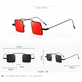 Square Polarized Sunglasses - Unisex Lightweight Shades Square Mirror Sun Glasses for Women/Men - F - CK18OM6AINT $9.62