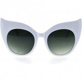 Cat Eye Womens Bat Shape Large Butterfly Cat Eye Plastic Sunglasses - White Green - C718SZQQI48 $8.92