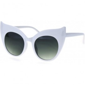 Cat Eye Womens Bat Shape Large Butterfly Cat Eye Plastic Sunglasses - White Green - C718SZQQI48 $8.92