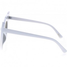 Cat Eye Womens Bat Shape Large Butterfly Cat Eye Plastic Sunglasses - White Green - C718SZQQI48 $8.92