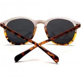 Oval Florence Classic Round Horned Rim Sunglasses - Semi Brown - C712E0DXXRL $10.25