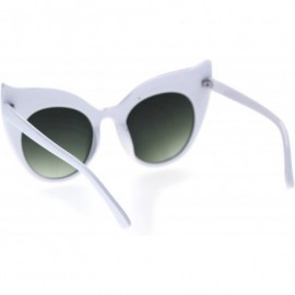 Cat Eye Womens Bat Shape Large Butterfly Cat Eye Plastic Sunglasses - White Green - C718SZQQI48 $8.92