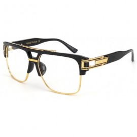 Rimless Vintage Aviator Glasses For Men Oversize Square Clear Lens Eyewear - Black Frame - CY1863S0Q4S $16.62