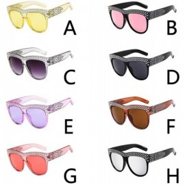 Aviator Unisex Fashion Patchwork Big Frame Sunglasses-Women Men Vintage Retro Glasses - F - CK18Q3ZES4I $11.92