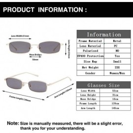 Square Retro Small Square Sunglasses Metal Frame Clear Candy Colors Lens Glasses - Grey - CI180M0E5O6 $13.29