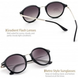 Round Women Retro Sunglasses - Vintage Round Sunglasses Classic Designer Style - UV400 Protection - CO18XKW4YGS $14.80