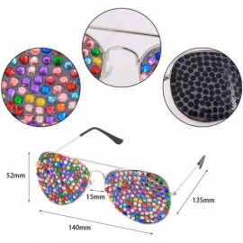 Aviator Rhinestone Rave Glasses Goggles with Bling Crystal Glass Lens - Colorful - CJ18U3I8762 $8.34