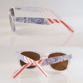 Square Vintage American Flag Horn Rimmed Frame Sunglasses A208 - Yellow Rv - C618G3XDQLS $10.47