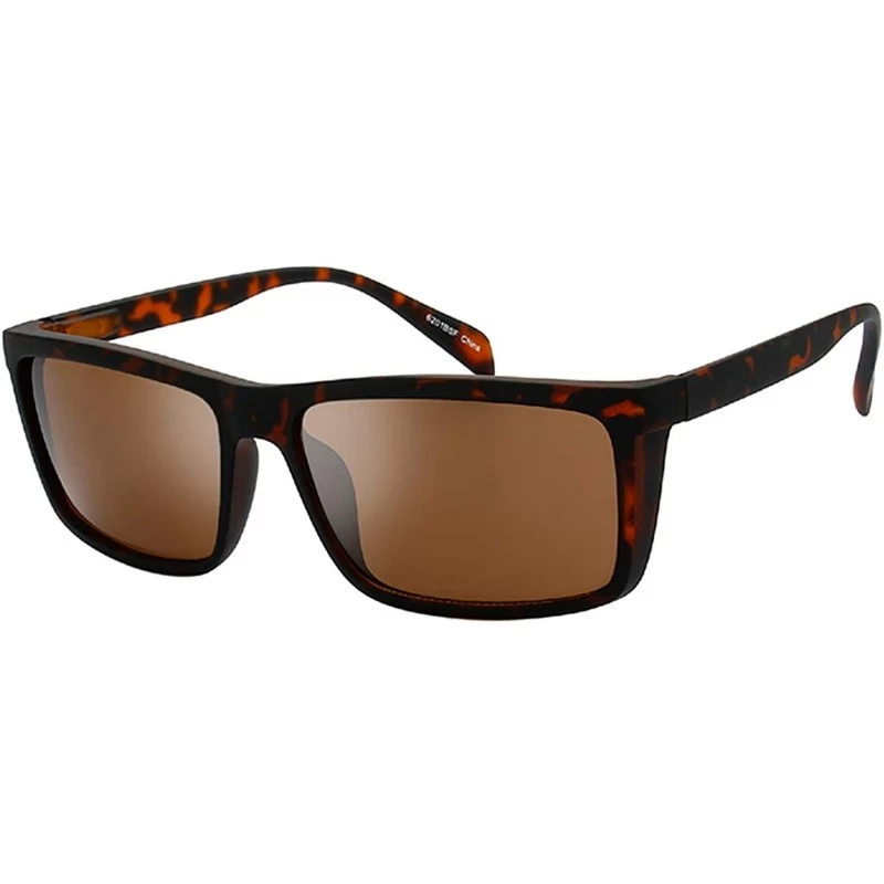 Oversized Urban Fashion Sleek Rectangular Frame Sunglasses - Brown - CF18YN2Z2O7 $9.57