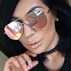 Aviator Mirrored Oversized Aviator Sunglasses for Men and Women with Flat Mirror Lens - Blue Mirror - CZ1843GZIQR $8.55