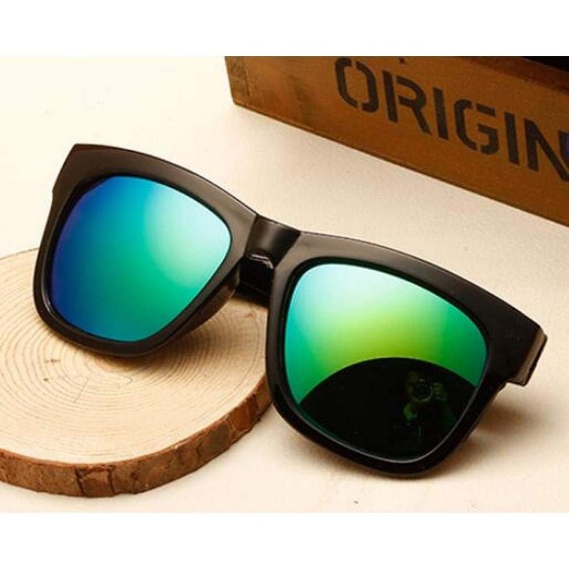 Square Oversized Sunglasses Coating Classic Glasses - Green - C7197TXWY7Q $26.68