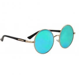 Goggle Modern Inspired Sunglasses for Women Mirror Round Circle Metal Frame - CN18O7IG9XH $10.29