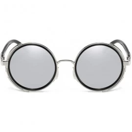 Goggle Steampunk Vintage Retro Round Sunglasses Metal Circle Frame - Silver Lens+gold Frame - CP18Q72MNWK $15.07