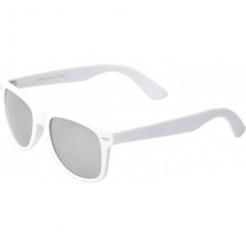 Wayfarer Retro Square Fashion Sunglasses in Black Frame Blue Lenses - White Mirror - CW11OJA1D1D $9.83