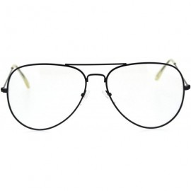 Oversized Trendy Oversized Officer Style Tear Drop Shape Metal Clear Lens Eyeglasses - Matte Black - C118THI3748 $10.84