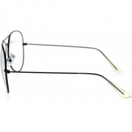 Oversized Trendy Oversized Officer Style Tear Drop Shape Metal Clear Lens Eyeglasses - Matte Black - C118THI3748 $10.84