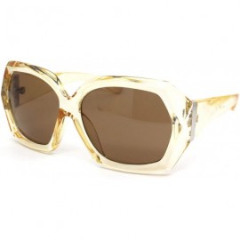 Butterfly Womens Rock Candy Thick Plastic Butterfly Mod Sunglasses - Beige Brown - CK18WNKICZQ $12.17