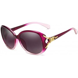 Round Women Sunglasses Retro Black Drive Holiday Round Non-Polarized UV400 - Purple - CK18R6Z7S5H $9.96