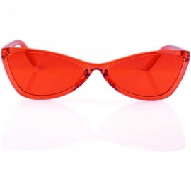 Cat Eye Iconic Celebrity Eye-Candy Wide Triangle Cat-Eye Sunglasses A210 - Red - CS18GDA2OK3 $7.50