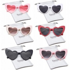 Cat Eye Vintage Sunglasses Glasses Plastic Mirrored - A 6 Pack Pink White Red Black Tea Grey - CX18N9HHWH6 $28.41