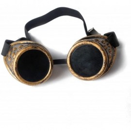 Goggle Steampunk Goggles Vintage Glasses Rave Retro Lenses Cosplay Halloween - Brown Frame - CA18HZME5GO $10.24