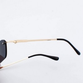 Rimless Rimless Rectangle Sunglasses Women Accessories Square Sun Glasses for Men Small - Gold With Brown - CB18RRWXMG8 $13.05