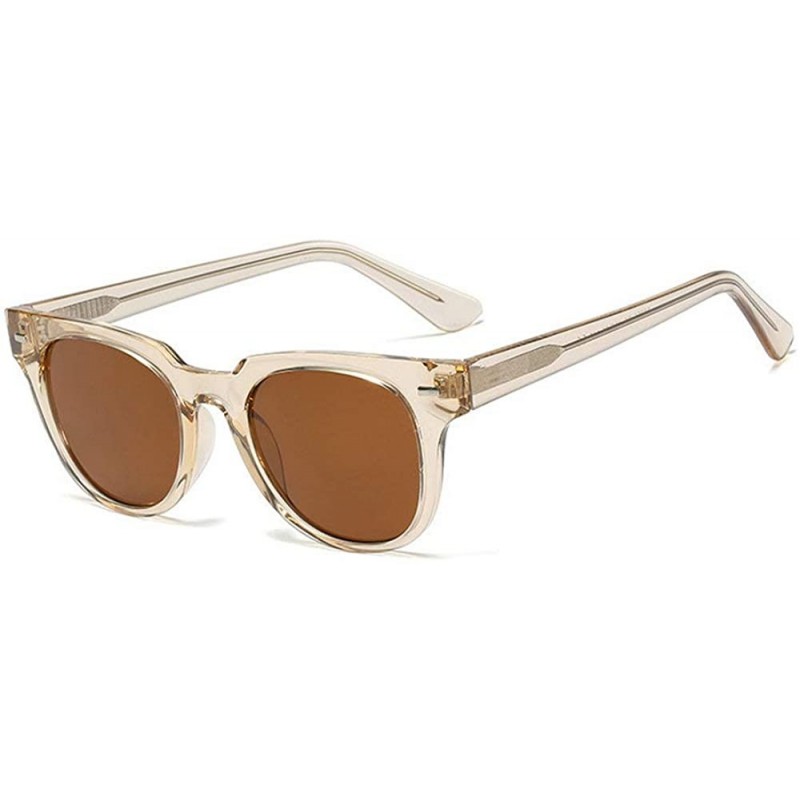 Square 2020 New Mi Pin Women's CP Mirror Leg Bend Fashion Brand Designer Sunglasses UV400 - Brown - CL1934D5ZD5 $14.86