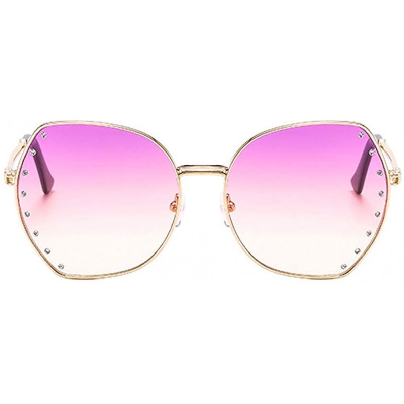 Oversized Womens Oversized Fashion Sunglasses UV400 Metal Frames Classic Eyewear - Purple Yellow - C6197IHNWR4 $14.34