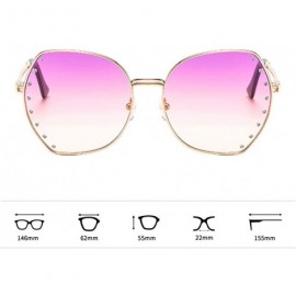 Oversized Womens Oversized Fashion Sunglasses UV400 Metal Frames Classic Eyewear - Purple Yellow - C6197IHNWR4 $14.34