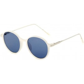 Oval Ladies Personality Round Sunglasses Brand Designer Retro Small Frame Oval Men Goggle - White - CV18WTQZK7T $14.62