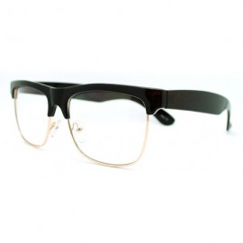 Square Clear Lens Glasses Square Half Rim Modern Smart Look Eyeglasses - Brown - CH11DNYET2H $9.95