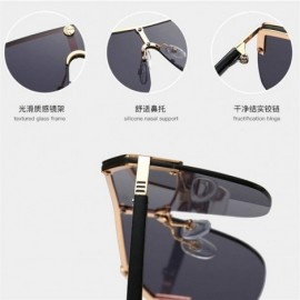 Rimless Sunglasses Women Rimless Square Big Sun Glasses for Women Summer Style Female Uv400 Alloy Mens Accessories - C2199QDH...