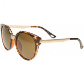 Cat Eye Women's Oversize Triangle Detail Round Cat Eye Sunglasses 55mm - Tortoise-gold / Brown - CS12I21RFQR $12.86