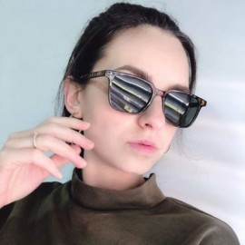 Oversized Luxury Aviation Square Sunglasses Men Er Sunglass Vintage Sun Glasses Women Sunglases - Transparent Blue - CS199C7H...