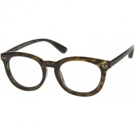 Oval Classic Retro Casual Frame Horn Rimmed Oval Clear Lens Glasses 47mm - Tortoise / Clear - CD12J347ECH $9.25