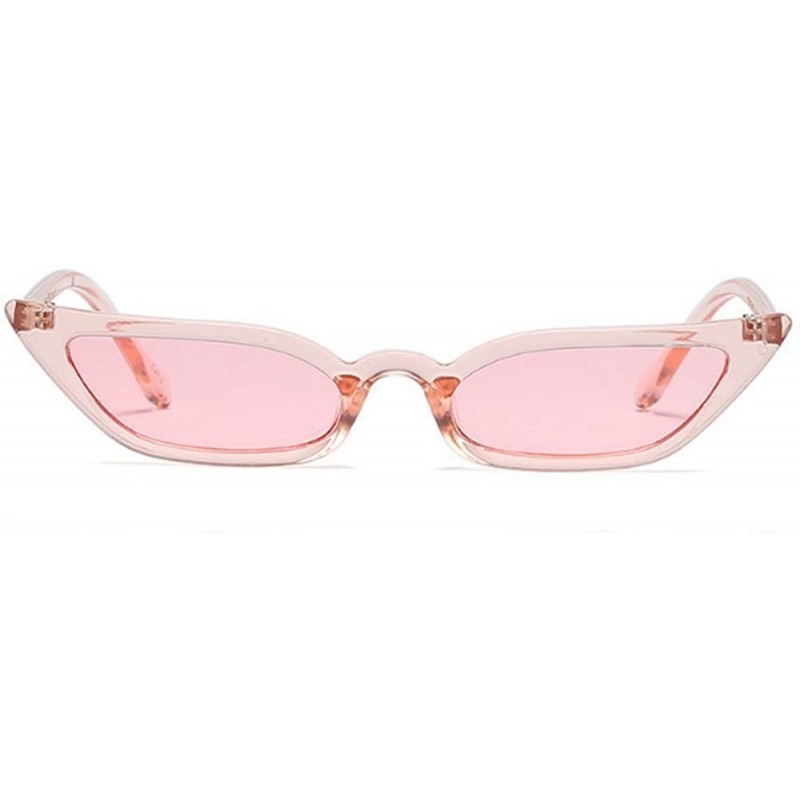 Square Sexy Women Small Frame Chic Vintage Designer Lady Cat Sunglasses - Pink-pink - CH189N4QKS4 $10.49