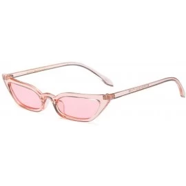 Square Sexy Women Small Frame Chic Vintage Designer Lady Cat Sunglasses - Pink-pink - CH189N4QKS4 $10.49