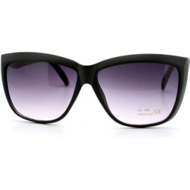 Oversized Womens Trendy Large Squared Cat Eye Diva Sunglasses - Matte Black - CG11YHV2IE1 $11.00