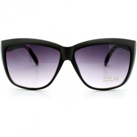 Oversized Womens Trendy Large Squared Cat Eye Diva Sunglasses - Matte Black - CG11YHV2IE1 $11.00