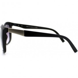 Oversized Womens Trendy Large Squared Cat Eye Diva Sunglasses - Matte Black - CG11YHV2IE1 $11.00