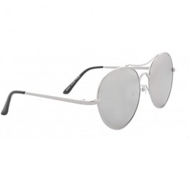 Aviator Round Aviator Sunglasses Men Women Mirrored Metal Double Bridge Stylish - C218RK92HZA $12.71