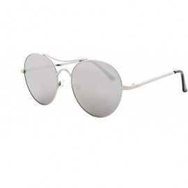 Aviator Round Aviator Sunglasses Men Women Mirrored Metal Double Bridge Stylish - C218RK92HZA $12.71