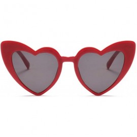 Cat Eye Designer Vintage Sunglass Fashion Love Heart Sunglasses Women Cute Sexy Retro Cat Eye Cheap Red Female - C4 - C1197A3...