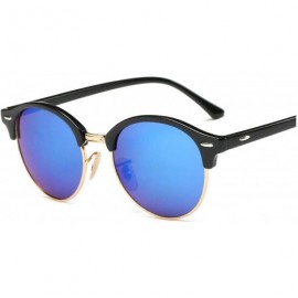 Round Hot Sunglasses Women Popular Er Retro Men Summer Style Sun Glasses - C2blue - CV198AHOZ6I $17.75