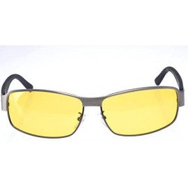 Rectangular HD Polarized Night Vision Sunglasses For Men - Gray - CD18CGGM09R $24.08