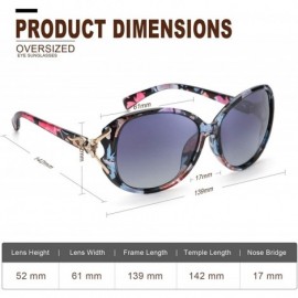 Round Classic Oversized Sunglasses for Women Polarized 100% UV400 Protection Lenses Ladies Fashion Retro HD Sun Glasses - CI1...